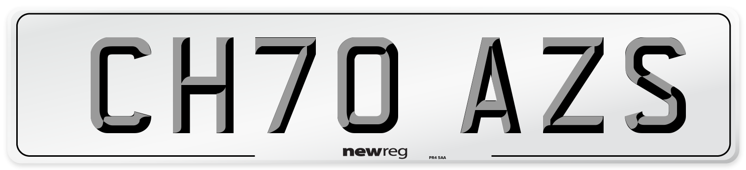 CH70 AZS Number Plate from New Reg